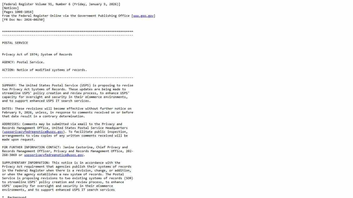 Federal Register, Volume 91 Issue 6 (Friday, January 9, 2026)